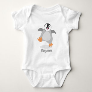 Cute happy emperor pinguin chick cartoon romper