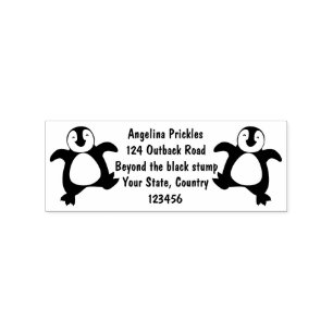 Cute happy emperor pinguin chick cartoon rubberstempel