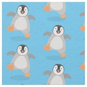 Cute happy emperor pinguin chick cartoon stof