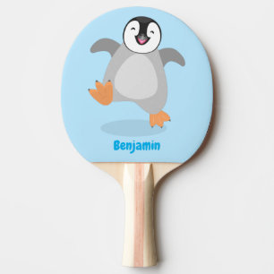 Cute happy emperor pinguin chick cartoon tafeltennisbatje