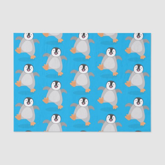 Cute happy emperor pinguin chick cartoon tissuepapier (Voorkant)