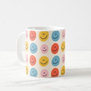 Cute Happy Face Blobs Spotty Fun Pattern Koffiemok