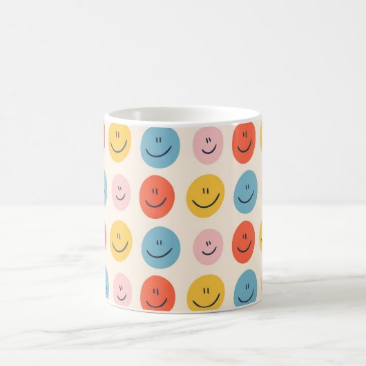 Cute Happy Face Blobs Spotty Fun Pattern Koffiemok (Center)