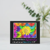 Cute Happy Face Flowers Briefkaart (Staand voorkant)