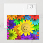 Cute Happy Face Flowers Briefkaart (Voorkant / Achterkant)