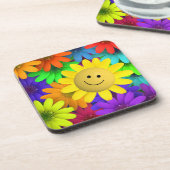 Cute Happy Face Flowers Onderzetter (Linkerzijde)
