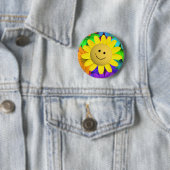 Cute Happy Face Flowers Ronde Button 5,7 Cm (In situ)