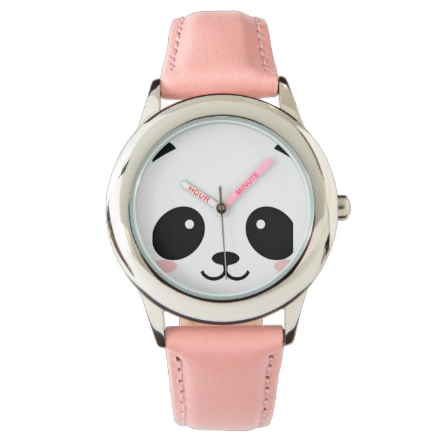 Cute Happy Face Panda Horloge (Voorkant)