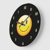 Cute Happy Face Reverse Dial Grote Klok (Hoek)
