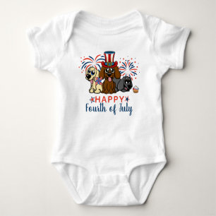 Cute Happy Fourth of juls Fireworks Patriotic Romper
