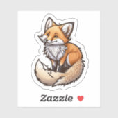 Cute Happy Fox Sticker (Vel)