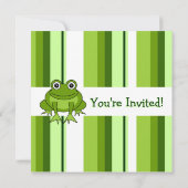Cute Happy Frog avec des Invitations d'anniversair (Dos)