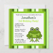 Cute Happy Frog avec des Invitations d'anniversair (Devant)
