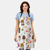 Cute Happy Fun Dessert Cartoon Pattern Schort (Gedragen)