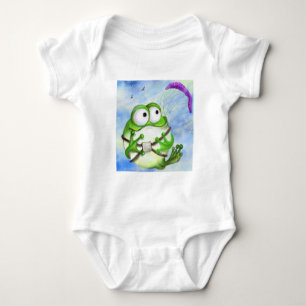 Cute Happy Funny Frog Paraglider - Cartoon Tekenin Romper