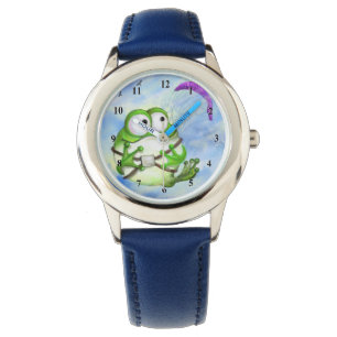 Cute Happy Funny Frog Paraglider Watch Horloge