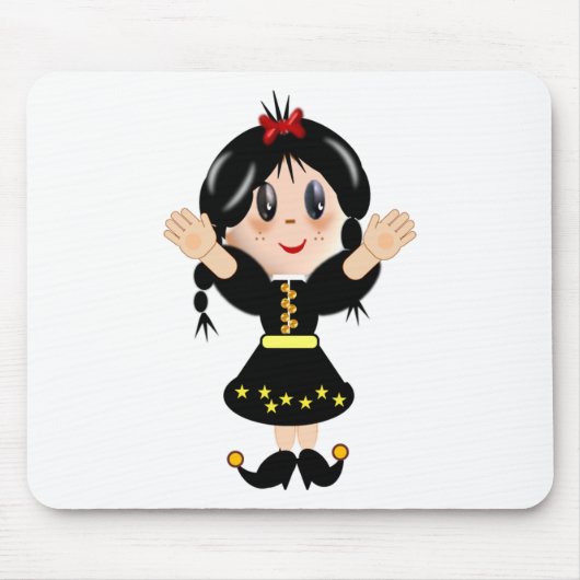 Cute happy girl cartoon muismat (Voorkant)