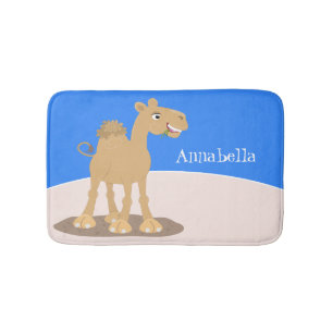 Cute happy glimlach camel cartoon illustratie badmat