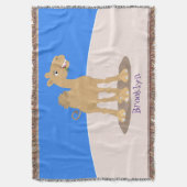 Cute happy glimlach camel cartoon illustratie deken (Voorkant Verticaal)