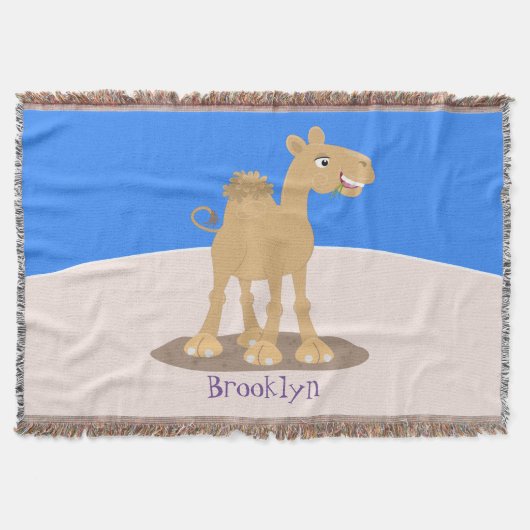 Cute happy glimlach camel cartoon illustratie deken (Voorkant)