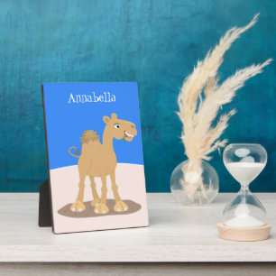 Cute happy glimlach camel cartoon illustratie fotoplaat
