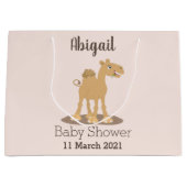 Cute happy glimlach camel cartoon illustratie groot cadeauzakje (Voorkant)