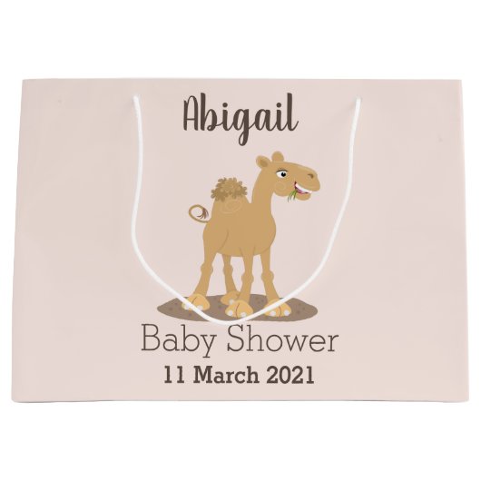 Cute happy glimlach camel cartoon illustratie groot cadeauzakje (Voorkant)