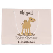 Cute happy glimlach camel cartoon illustratie groot cadeauzakje (Achterkant)