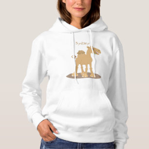 Cute happy glimlach camel cartoon illustratie hoodie