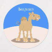 Cute happy glimlach camel cartoon illustratie labels (Design 2)