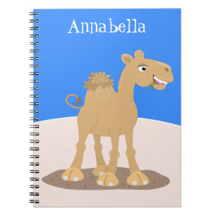 Cute happy glimlach camel cartoon illustratie notitieboek