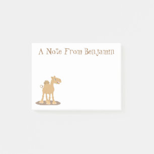 Cute happy glimlach camel cartoon illustratie post-it® notes