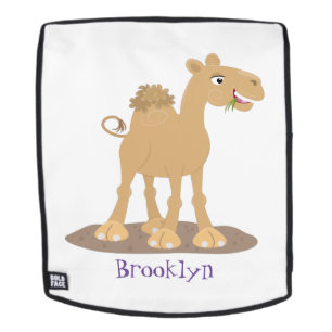 Cute happy glimlach camel cartoon illustratie rugtassen