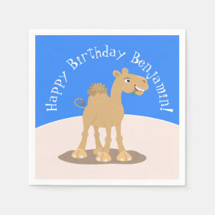 Cute happy glimlach camel cartoon illustratie servet