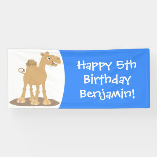 Cute happy glimlach camel cartoon illustratie spandoek