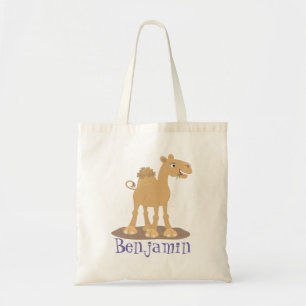 Cute happy glimlach camel cartoon illustratie tote bag
