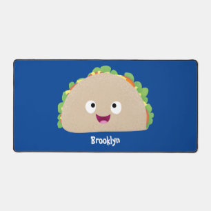 Cute happy glimlach taco cartoon illustratie bureaumat