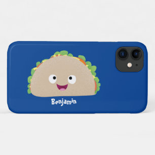 Cute happy glimlach taco cartoon illustratie iPhone 11 hoesje