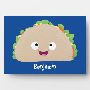 Cute happy glimlach taco cartoon illustratie fotoplaat
