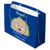 Cute happy glimlach taco cartoon illustratie groot cadeauzakje (Achterkant Gekanteld)