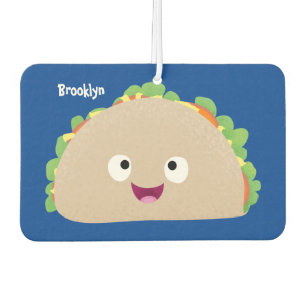 Cute happy glimlach taco cartoon illustratie luchtverfrisser