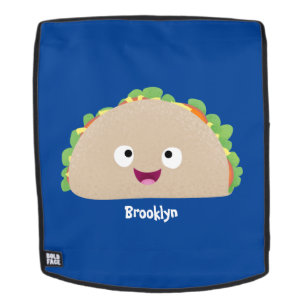 Cute happy glimlach taco cartoon illustratie rugtassen