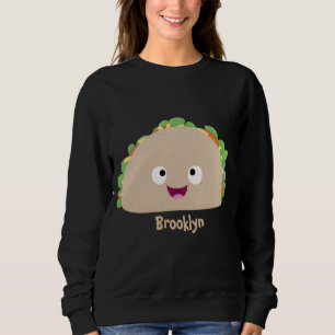 Cute happy glimlach taco cartoon illustratie trui