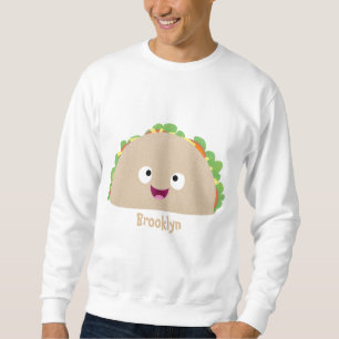 Cute happy glimlach taco cartoon illustratie trui