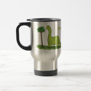 Cute happy green brontosaurus dinosaur cartoon reisbeker