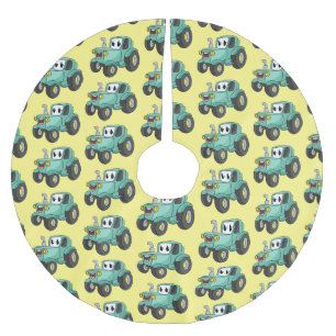 Cute happy green tractor cartoon kerstboom rok