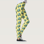 Cute happy green tractor cartoon leggings (Rechts)