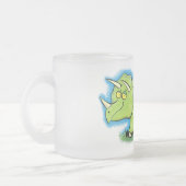 Cute happy green triceratops dinosaur cartoon matglas koffiemok (Links)