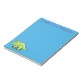 Cute happy green triceratops dinosaur cartoon notitieblok (Gedraaid)