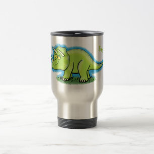 Cute happy green triceratops dinosaur cartoon reisbeker